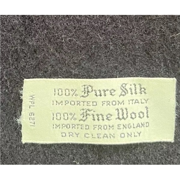 Vtg CHRISTIAN DIOR SILK WOOL PAISLEY PRINT SCARF Blue And Brown - Picture 5 of 5